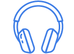 audio advertising icon of a set of earphones