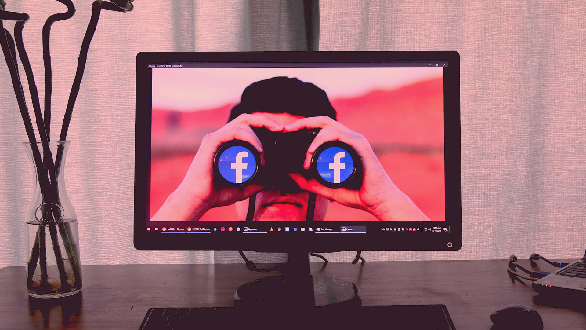 photo of facebook searching on a desktop